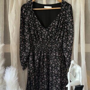 Lush Floral Black Dress